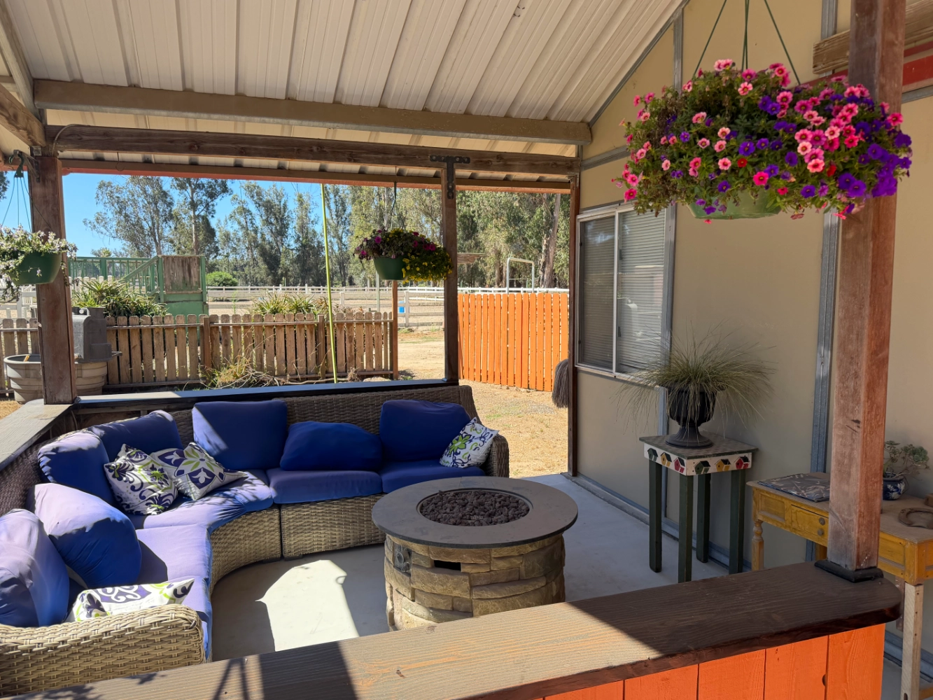 Outdoor seating at Triple D Ranch, view 2