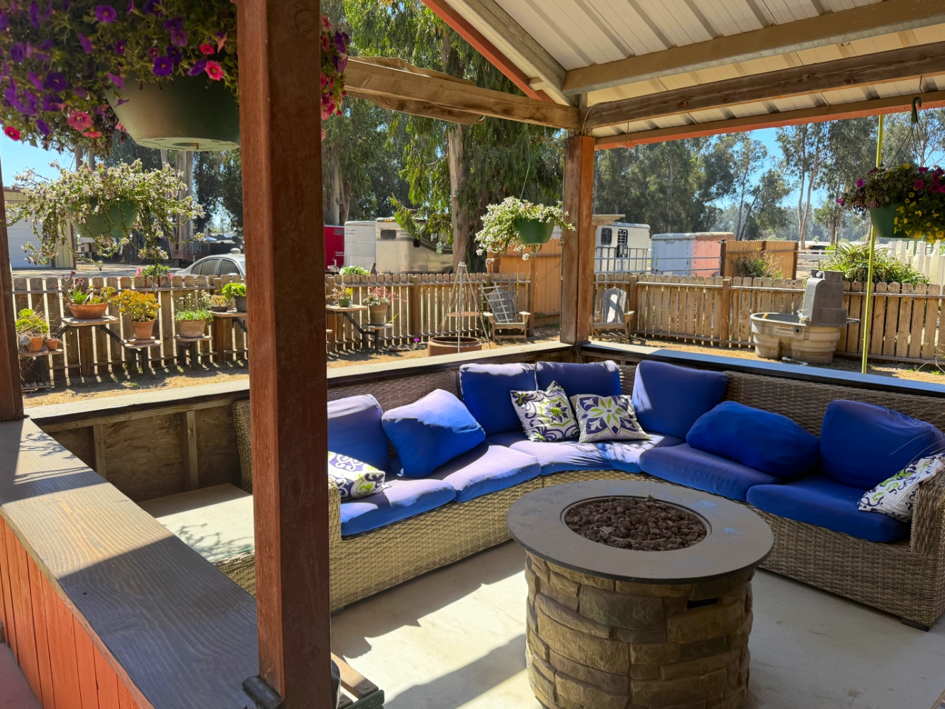 Outdoor seating at Triple D Ranch, view 1